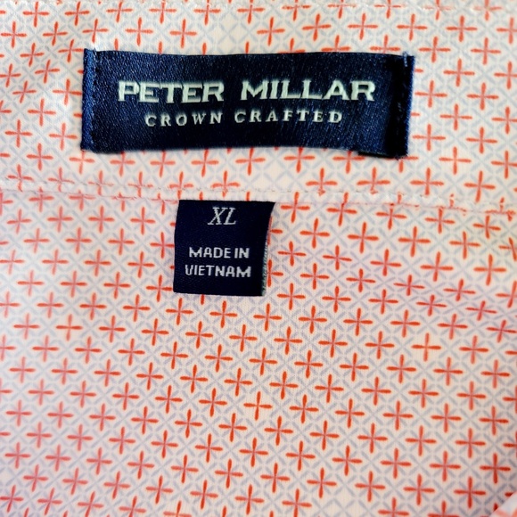 Peter Millar Crown Crafted Polo Shirt XL – Light pink Geometric Pattern - Picture 2 of 5